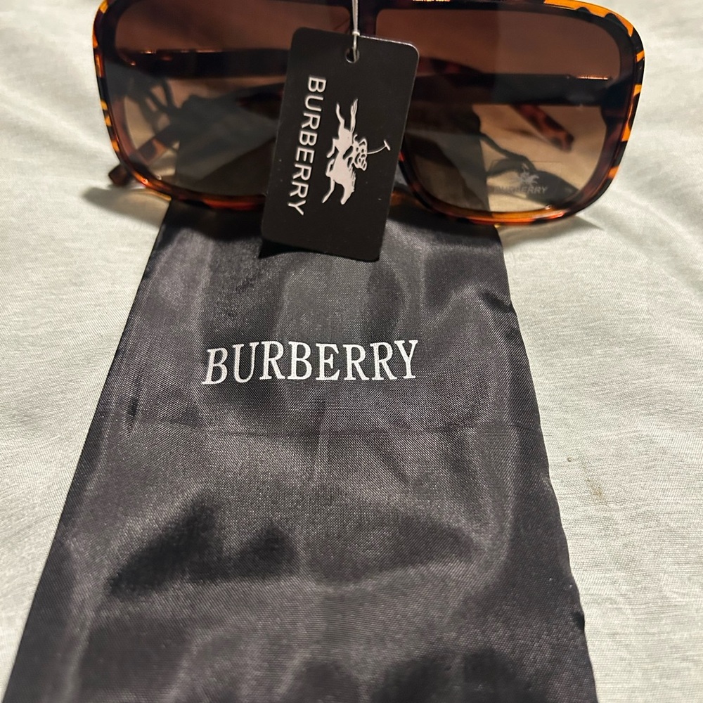 Burberry Tortoise Pattern Sunglasses with Gold Accents
